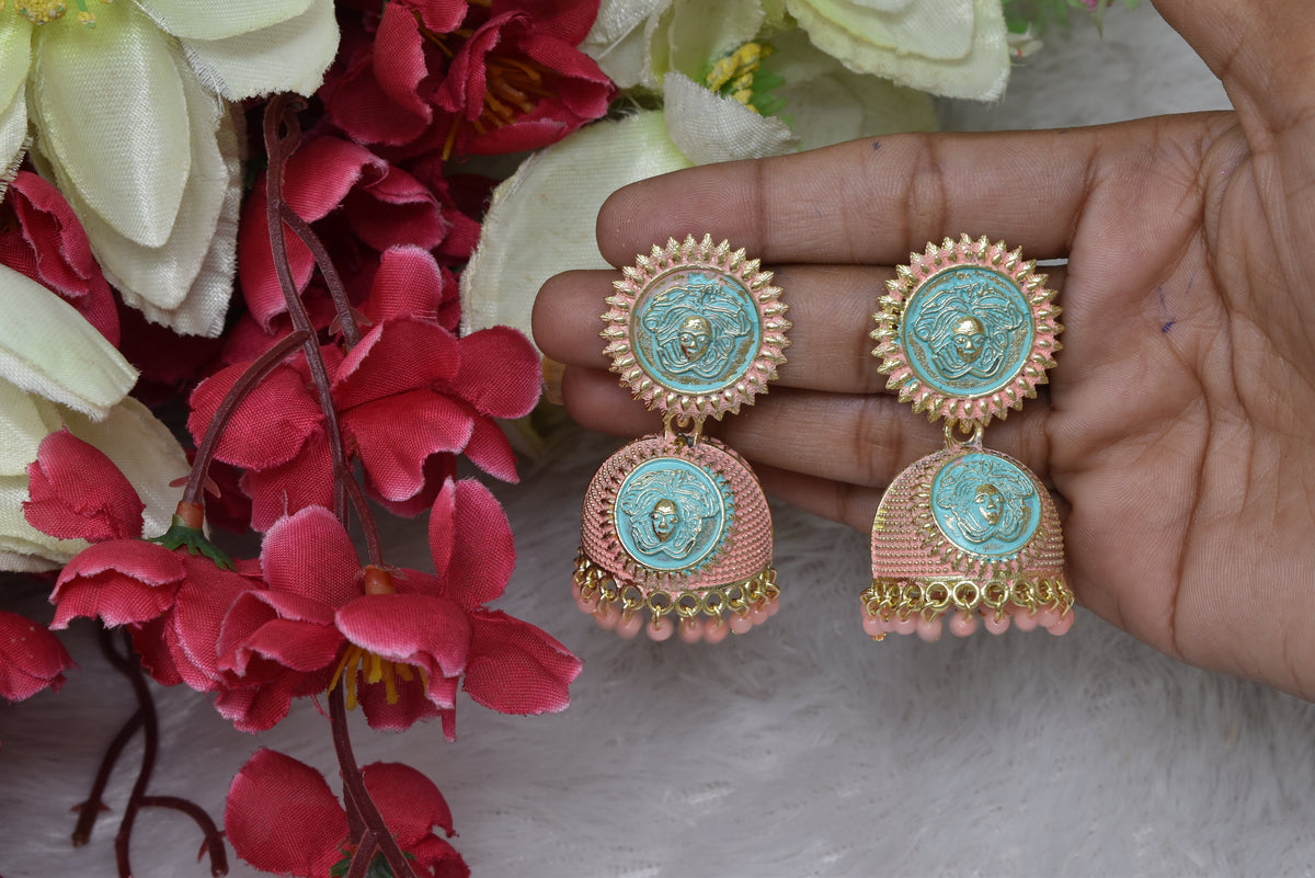 Antique design Minakari work Gold plated Tradional Earrings for women n girls