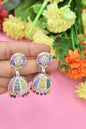 Silver Multicolored Jhumakas: Ethnic Charm