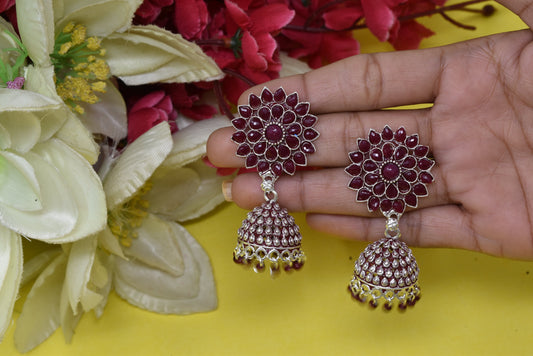 Antique design Minakari work Gold plated Tradional Earrings for women n girls