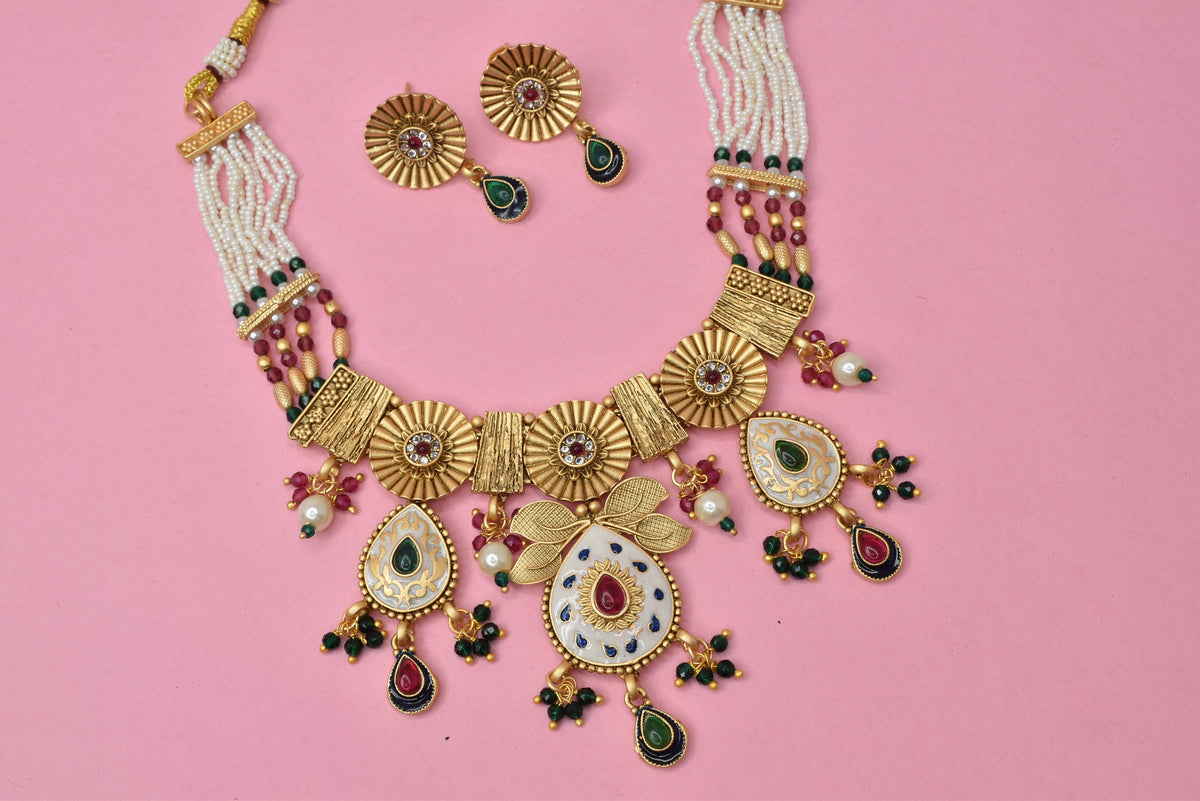 Wedding wear bridal jewelery Partywear necklace jewelry set for women