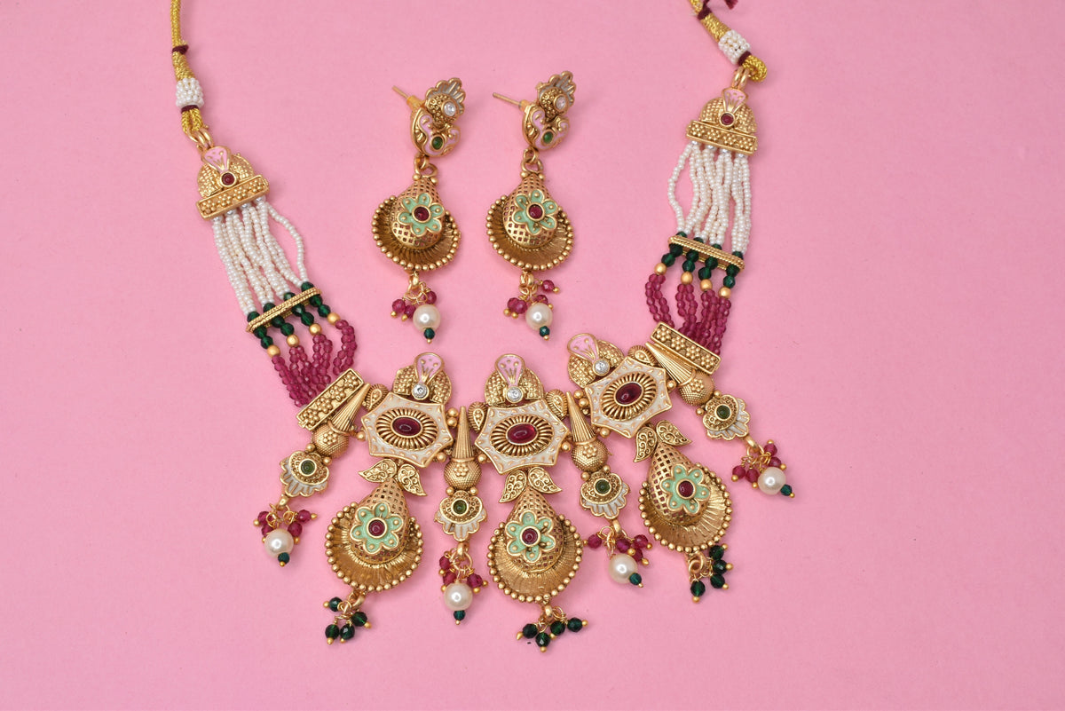 Wedding wear bridal jewelery Partywear necklace jewelry set for women