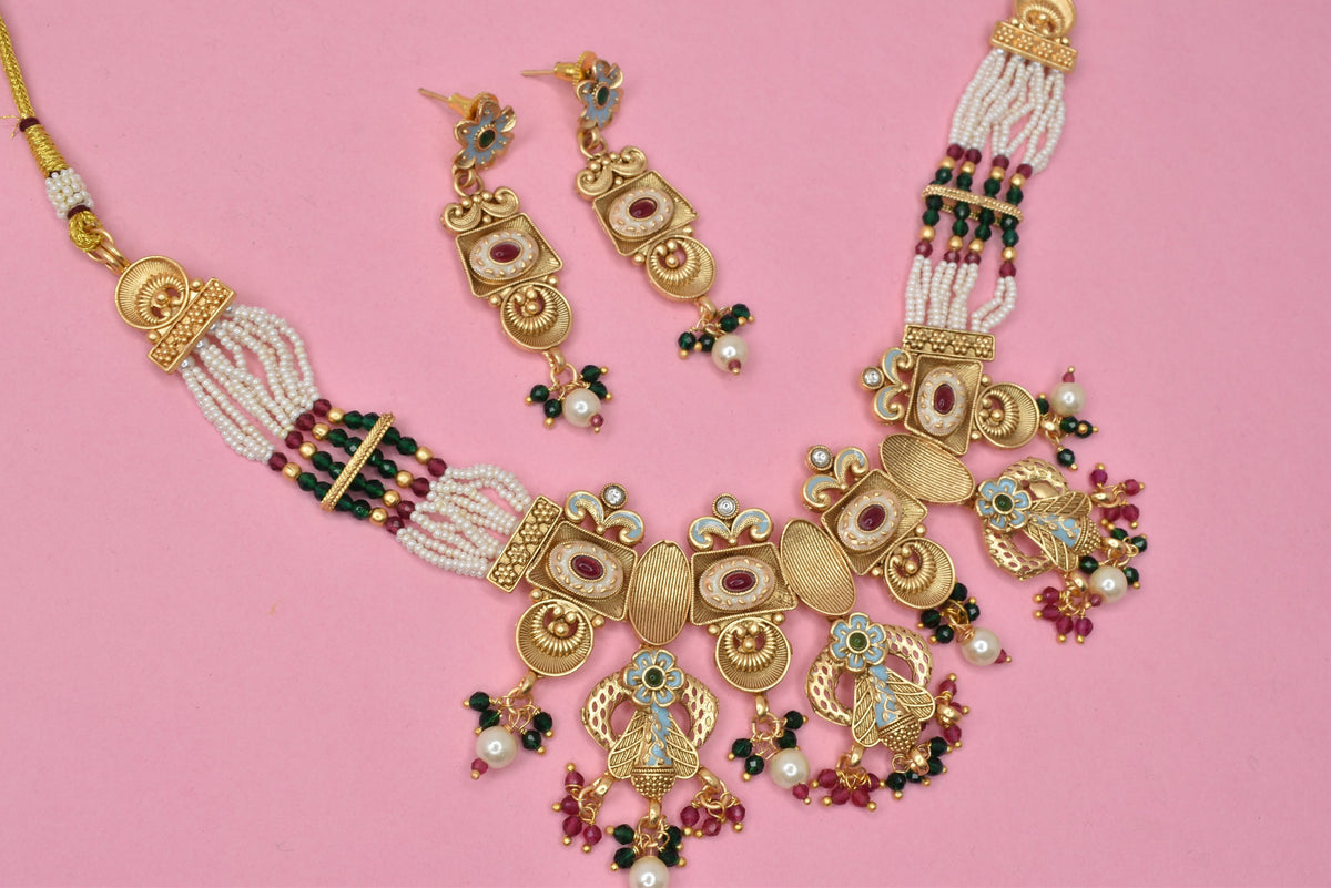 Wedding wear bridal jewelery Partywear necklace jewelry set for women