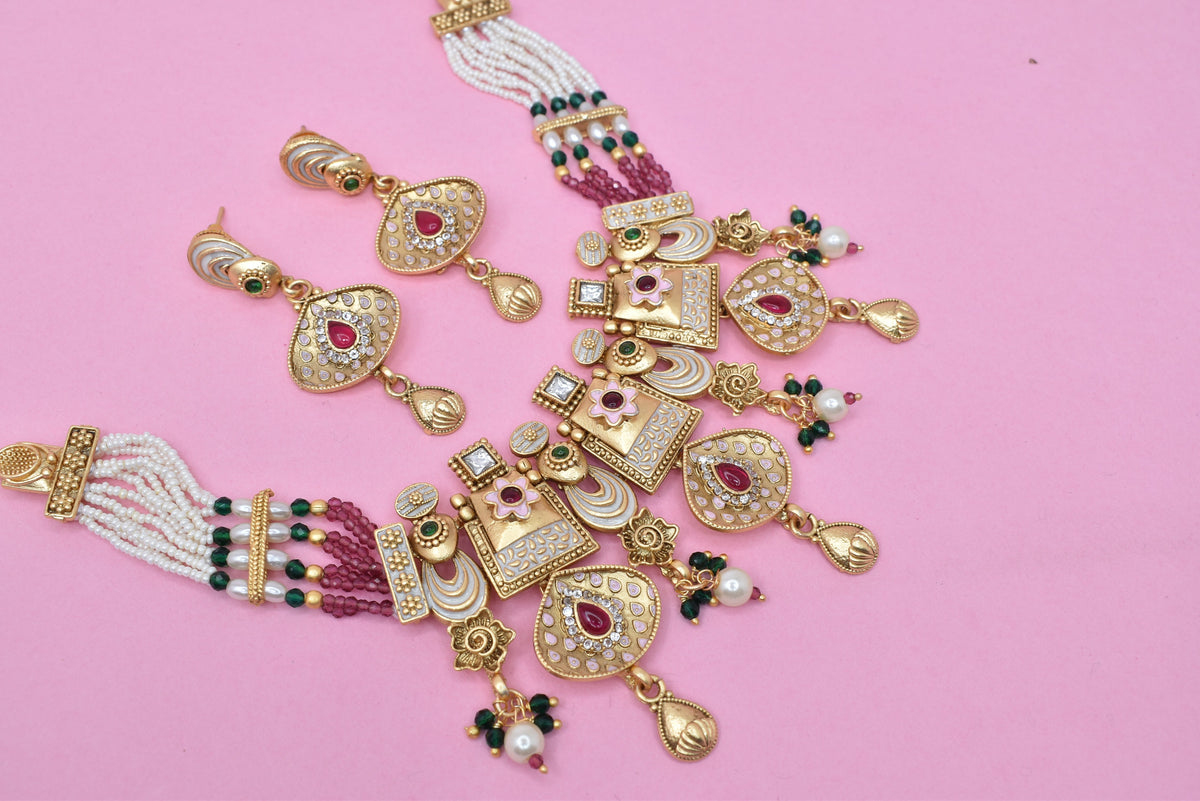 Wedding wear bridal jewelery Partywear necklace jewelry set for women