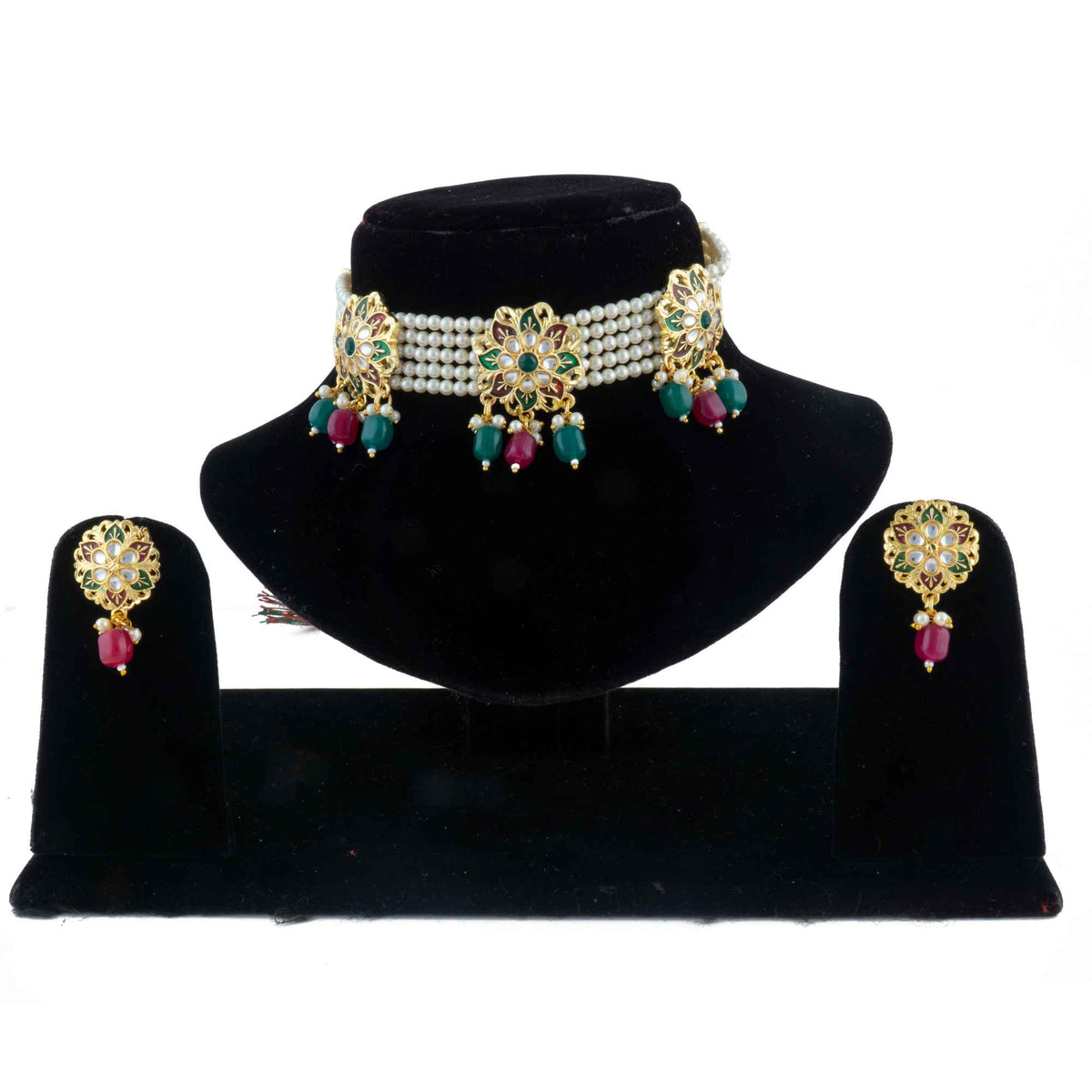 Royal Rajputi Moti Choker Chik Set