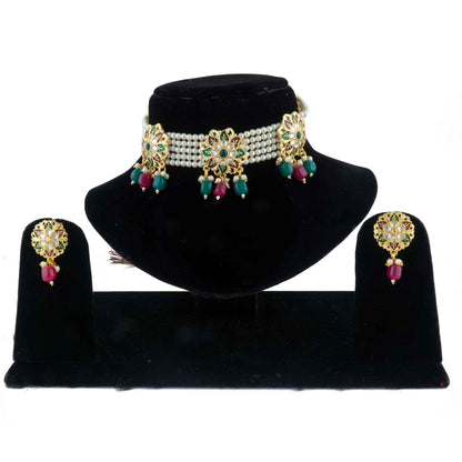 Royal Rajputi Moti Choker Chik Set