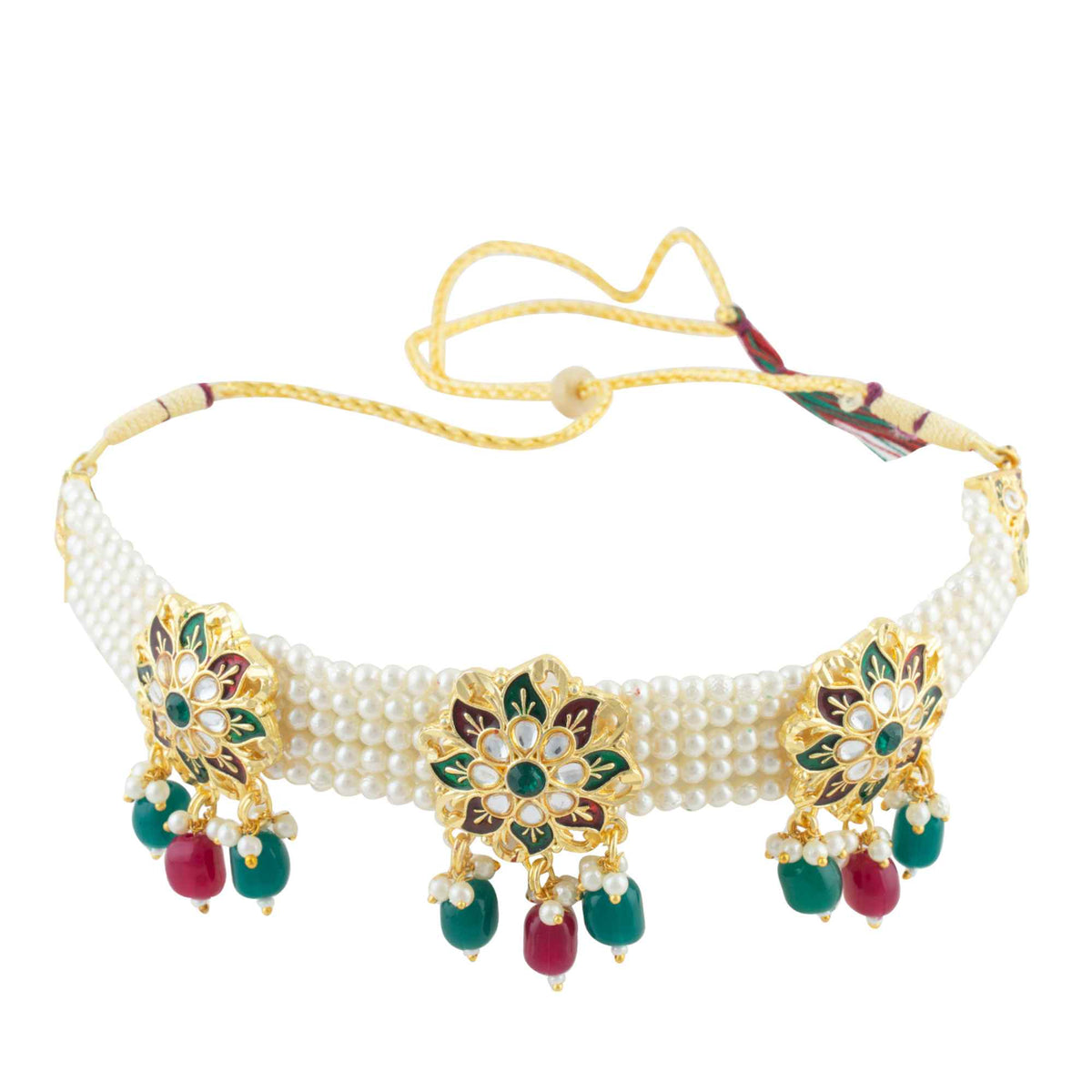 Royal Rajputi Moti Choker Chik Set