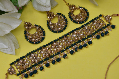 Antique design Minakari work Gold plated choker set neckpiece