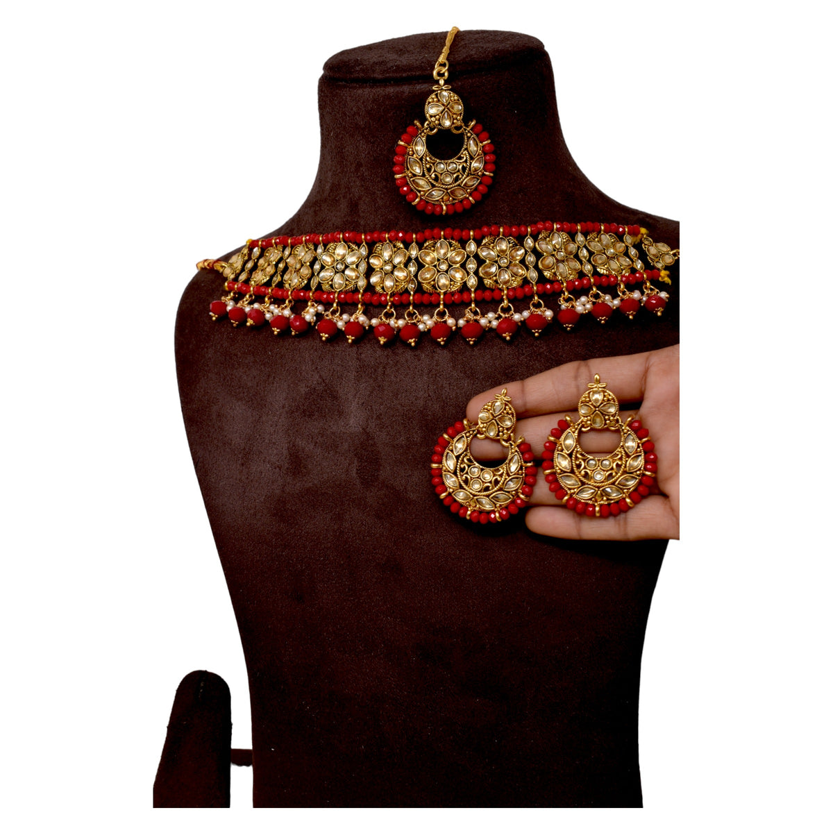 Antique design Minakari work Gold plated choker set neckpiece
