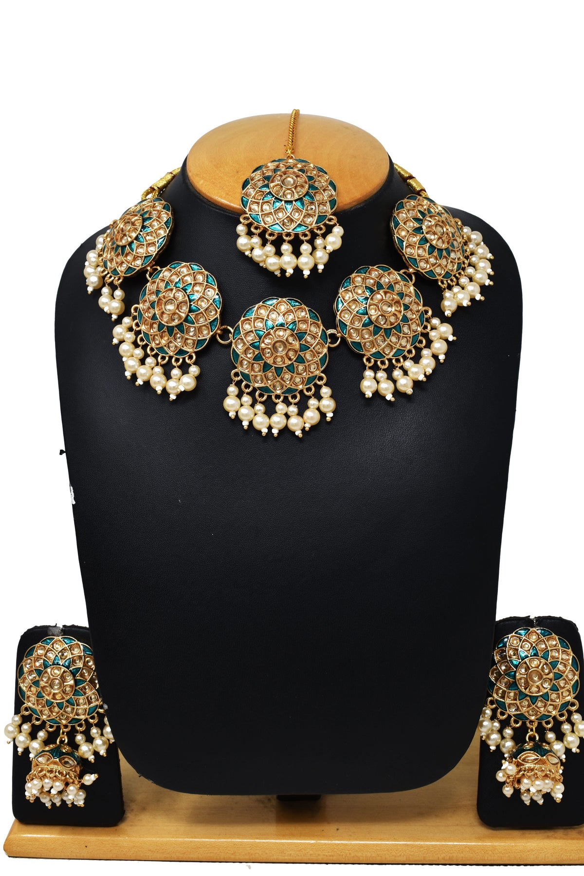 Antique design Minakari work Gold plated choker set neckpiece
