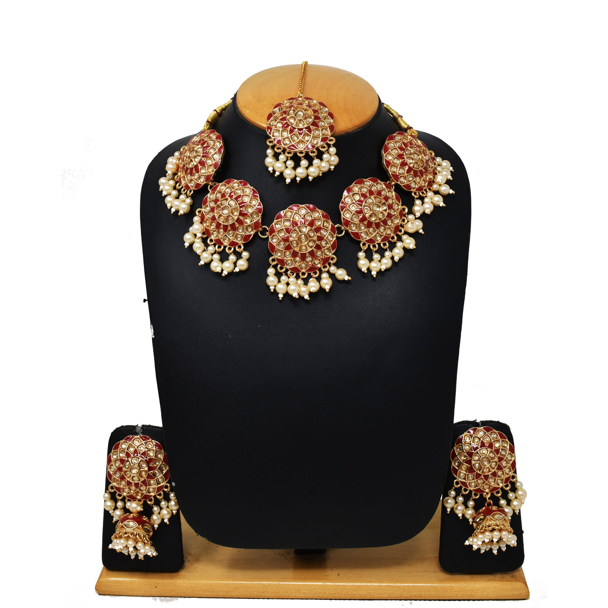 Antique design Minakari work Gold plated choker set neckpiece