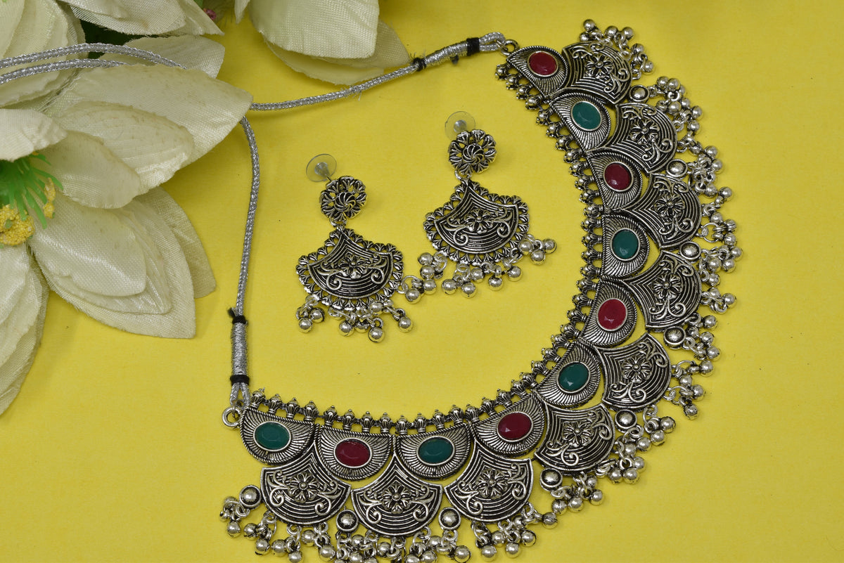 Antique design Minakari work Gold plated choker set neckpiece