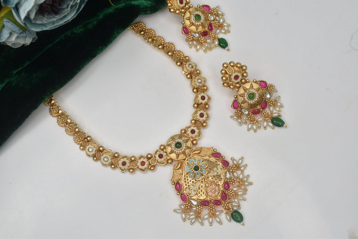 Wedding wear bridal jewelery Partywear necklace jewelry set for women