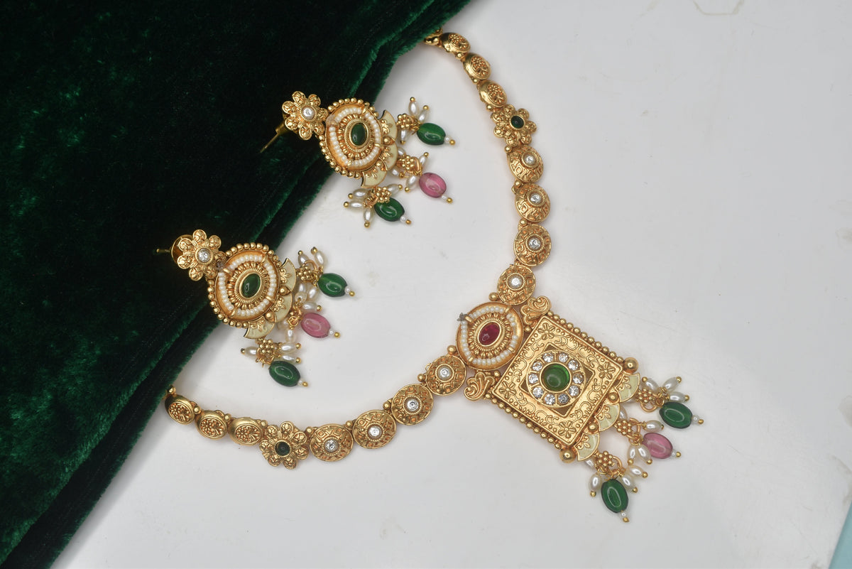 Wedding wear bridal jewelery Partywear necklace jewelry set for women
