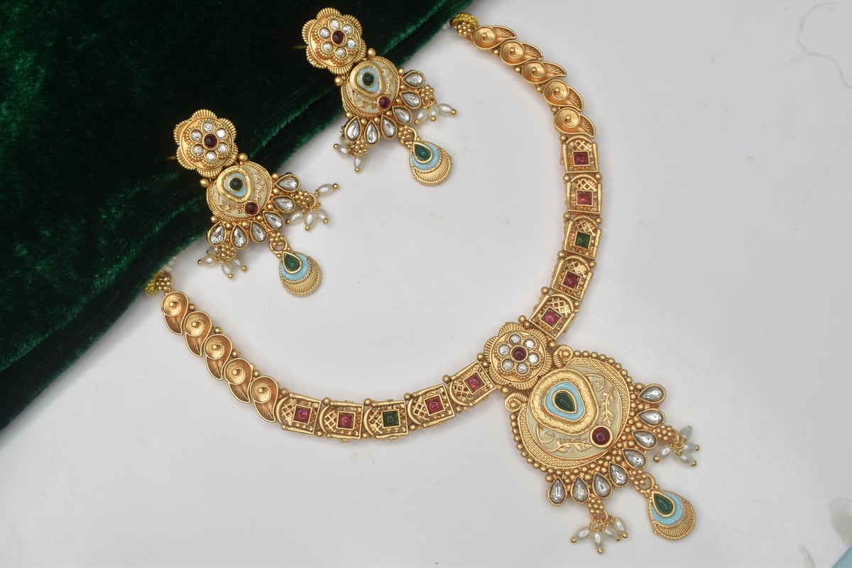 Wedding wear bridal jewelery Partywear necklace jewelry set for women