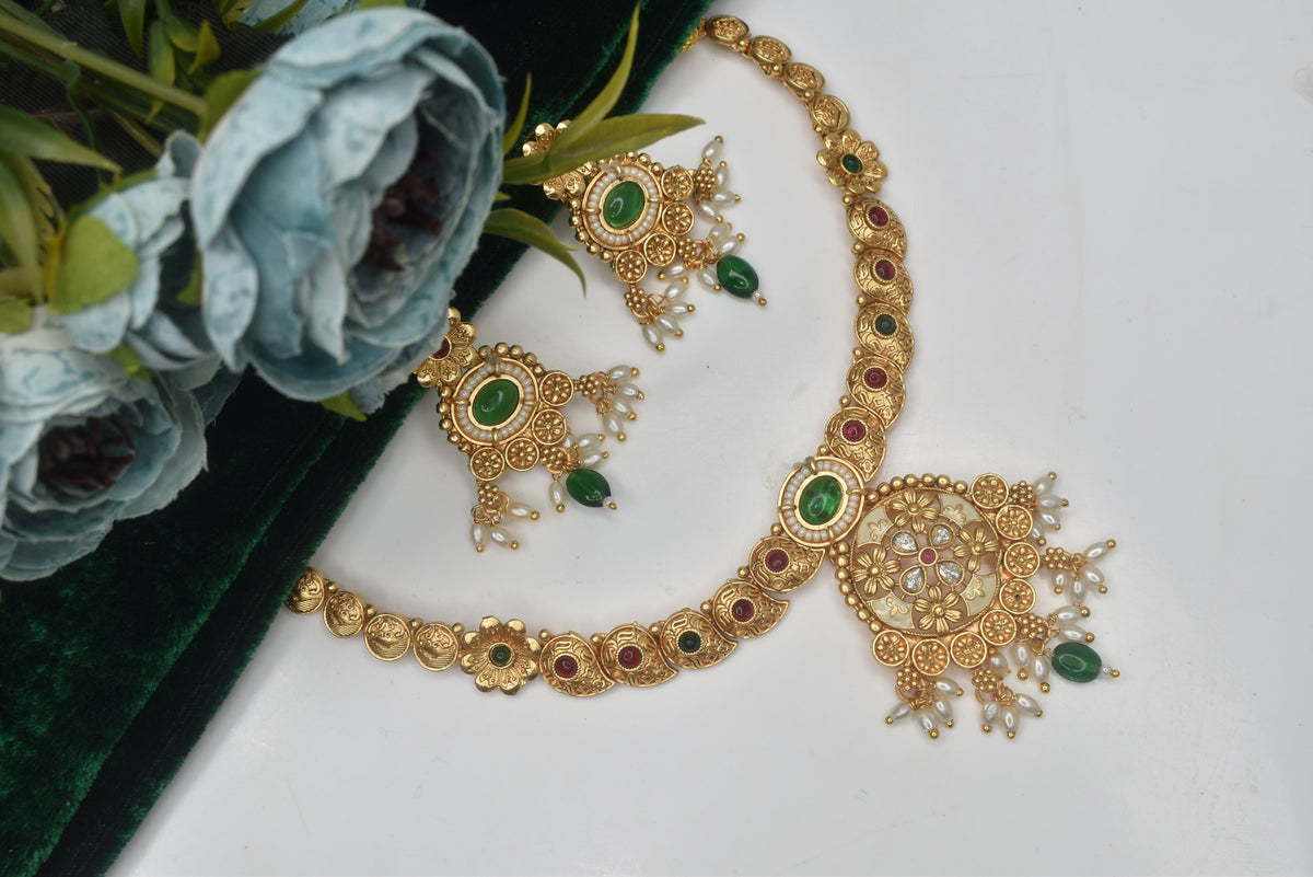 Wedding wear bridal jewelery Partywear necklace jewelry set for women