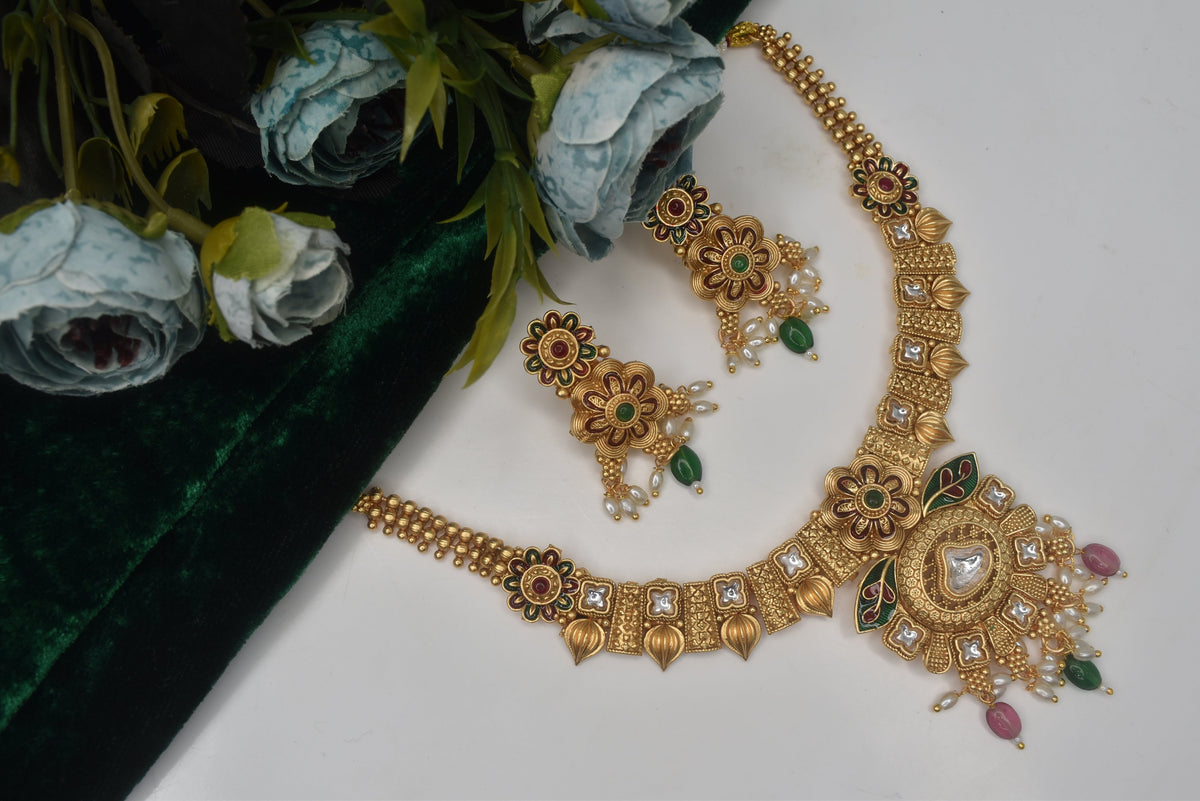 Wedding wear bridal jewelery Partywear necklace jewelry set for women