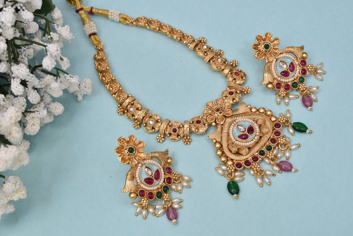 Wedding wear bridal jewelery Partywear necklace jewelry set for women