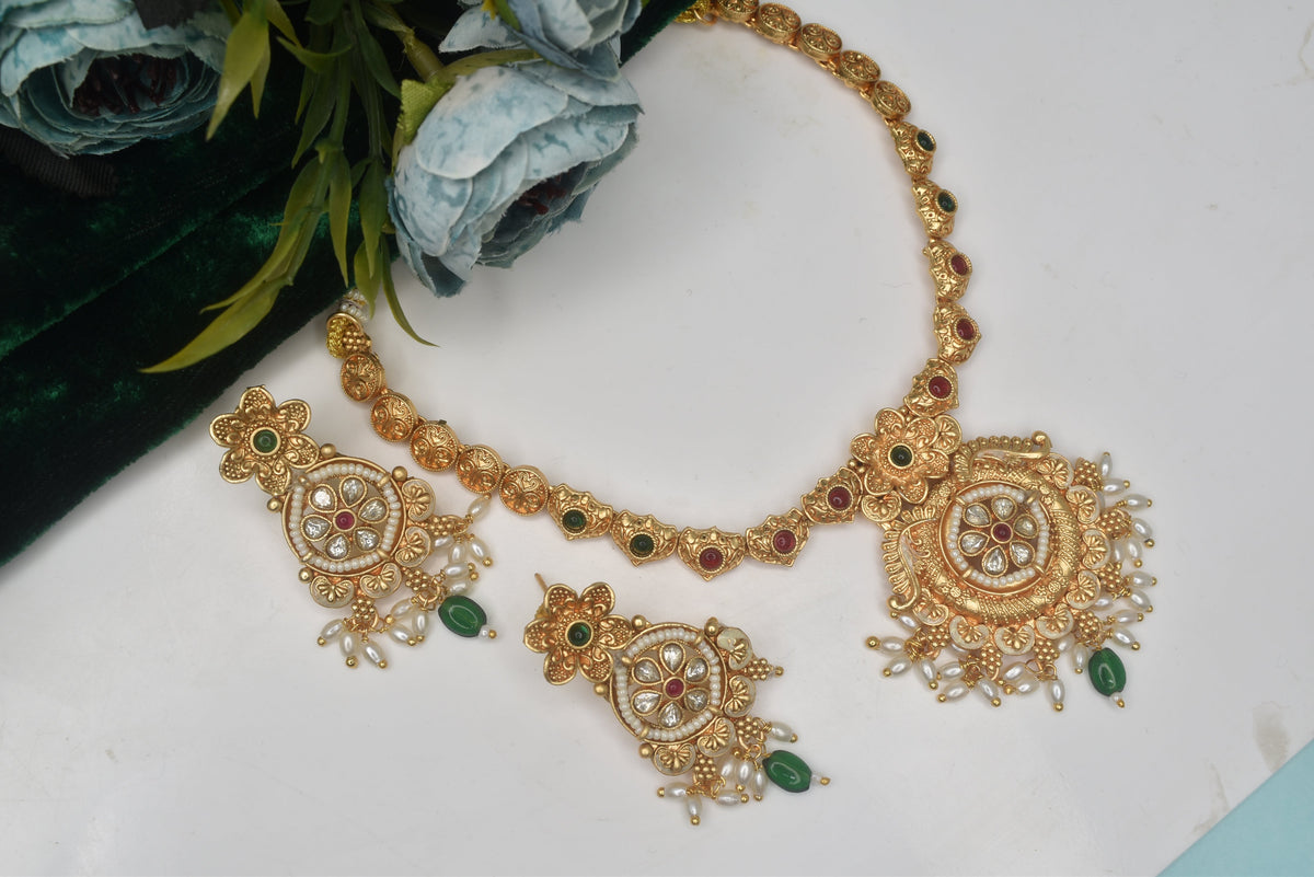 Wedding wear bridal jewelery Partywear necklace jewelry set for women