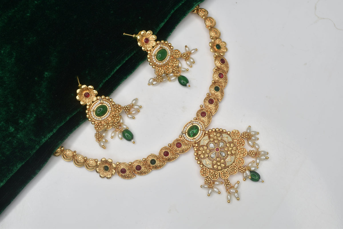 Wedding wear bridal jewelery Partywear necklace jewelry set for women