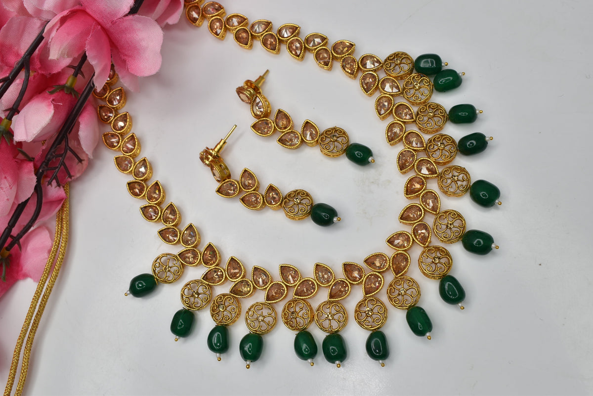 Wedding wear bridal jewelery Partywear necklace jewelry set for women