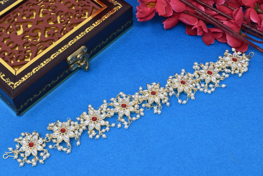 Rajputi Borla Mangtikka studded with Pearl Stone for women