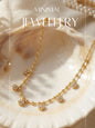 Luxury Multilayer Pearl chain maala  with Gemstone Detailing
