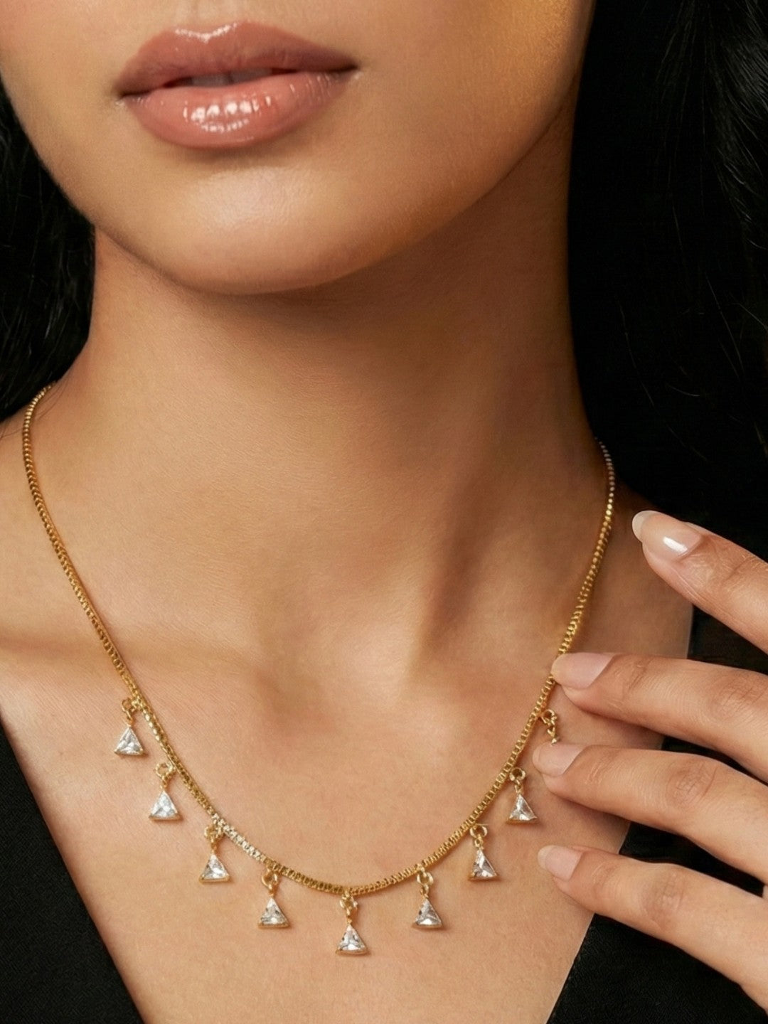 Luxury Multilayer Pearl chain maala  with Gemstone Detailing