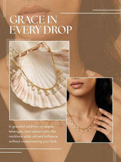 Luxury Multilayer Pearl chain maala  with Gemstone Detailing