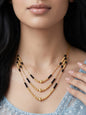 Gold-Toned Stone Studded Mangalsutra Necklace for Women