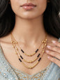 Gold-Toned Stone Studded Mangalsutra Necklace for Women