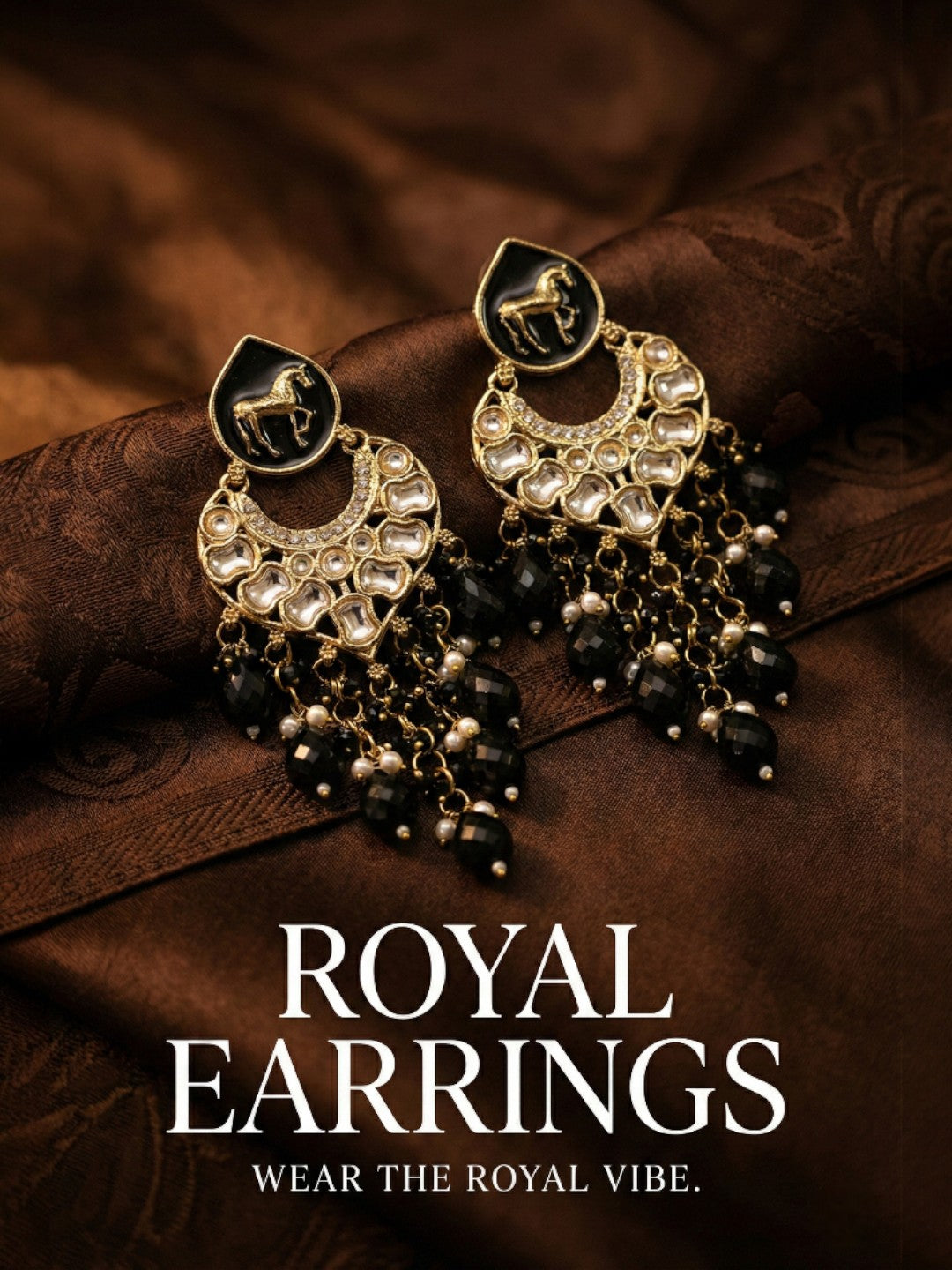 Gold Plated Traditional Kundan Drop Earrings for Women, Statement Chandbali Style Earrings with Stone Work and Beaded Dangling Drops, Festive Wedding Party Long Dangler Earrings-01