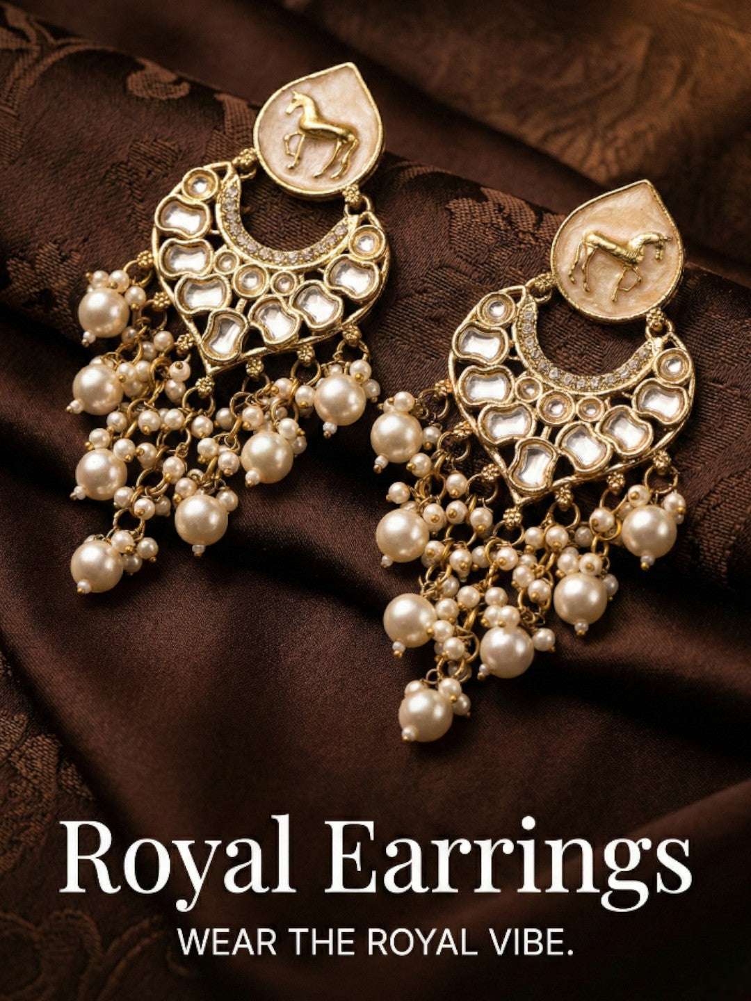 Gold Plated Traditional Kundan Drop Earrings for Women, Statement Chandbali Style Earrings with Stone Work and Beaded Dangling Drops, Festive Wedding Party Long Dangler Earrings-03