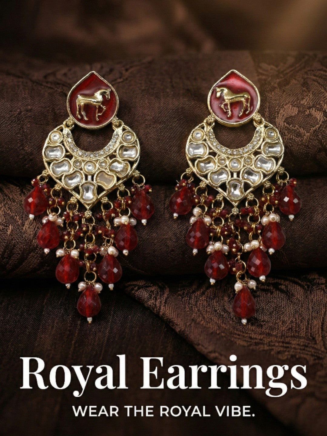Gold Plated Traditional Kundan Drop Earrings for Women, Statement Chandbali Style Earrings with Stone Work and Beaded Dangling Drops, Festive Wedding Party Long Dangler Earrings-04