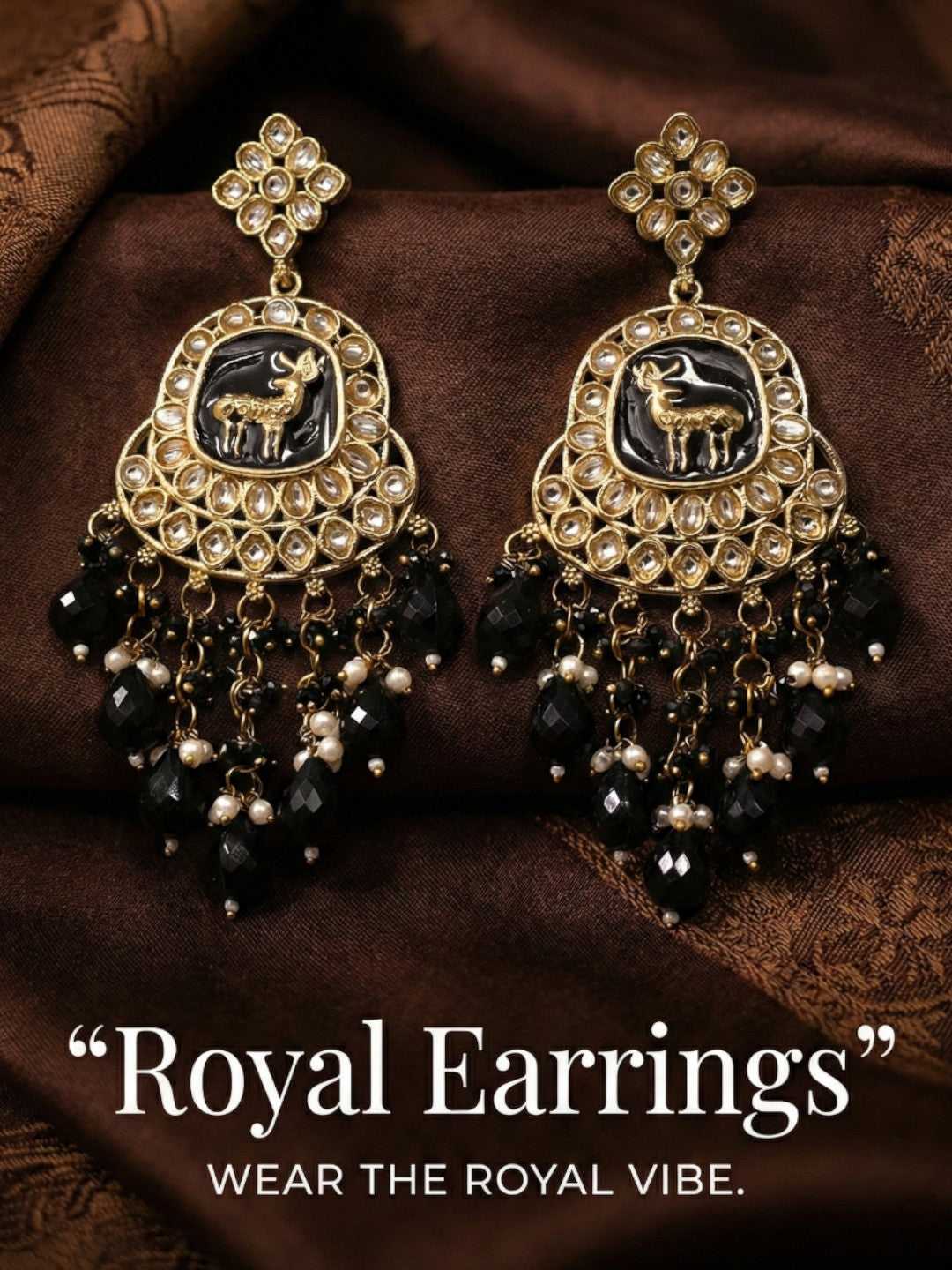 Gold Plated Traditional Kundan Drop Earrings for Women, Statement Chandbali Style Earrings with Stone Work and Beaded Dangling Drops, Festive Wedding Party Long Dangler Earrings-14