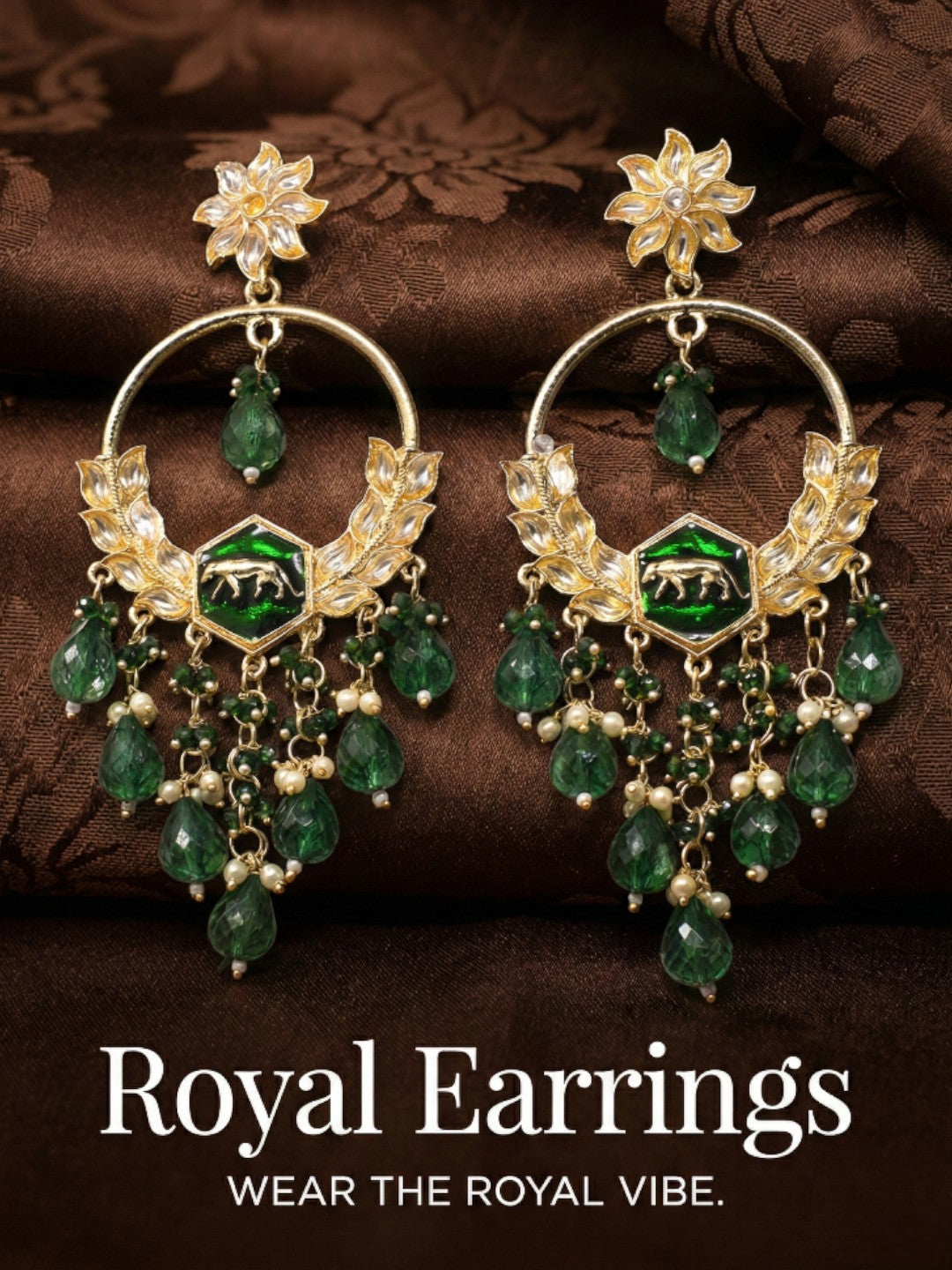 Gold Plated Traditional Kundan Drop Earrings for Women, Statement Chandbali Style Earrings with Stone Work and Beaded Dangling Drops, Festive Wedding Party Long Dangler Earrings-25