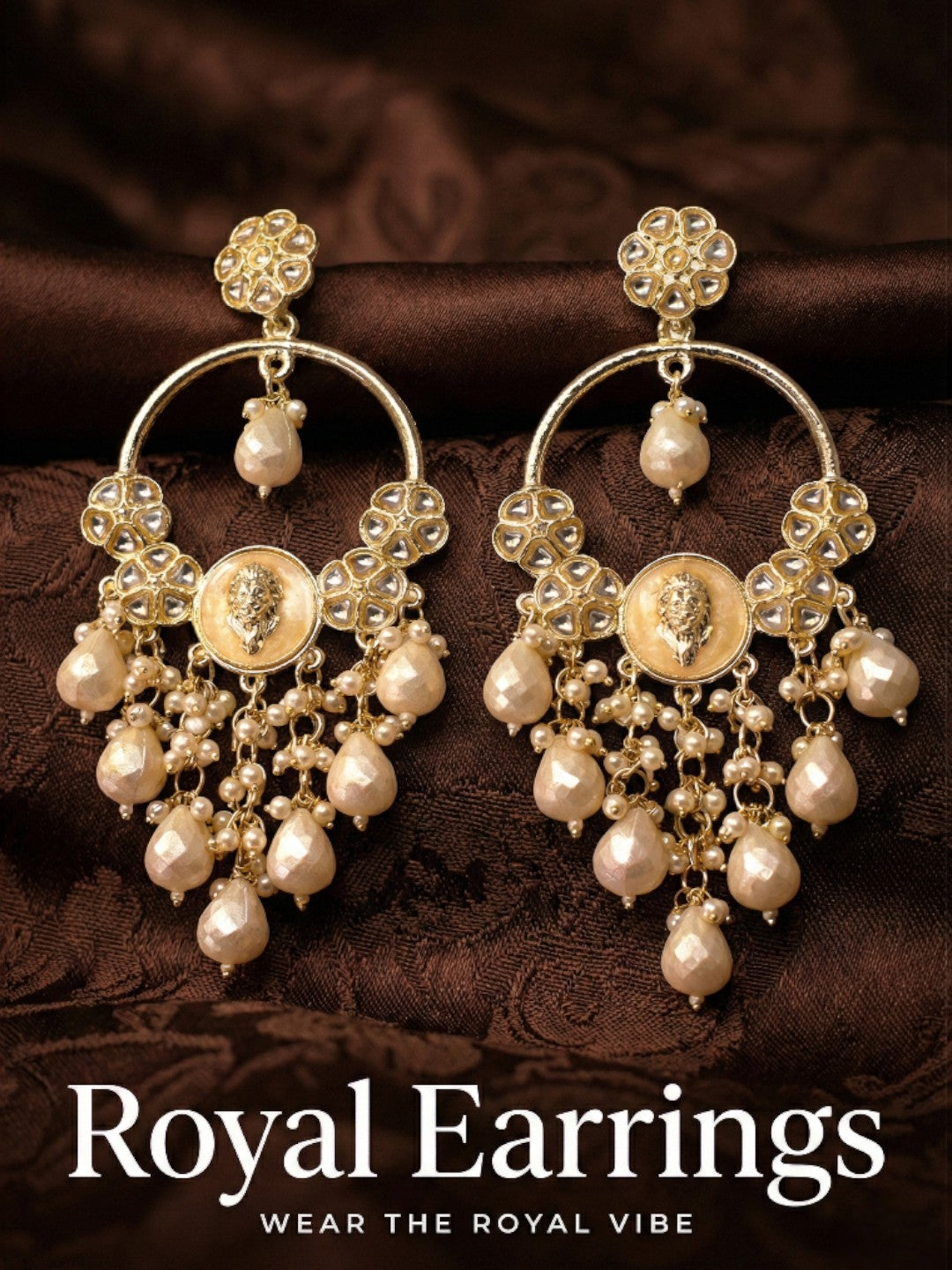 Gold Plated Traditional Kundan Drop Earrings for Women, Statement Chandbali Style Earrings with Stone Work and Beaded Dangling Drops, Festive Wedding Party Long Dangler Earrings-30