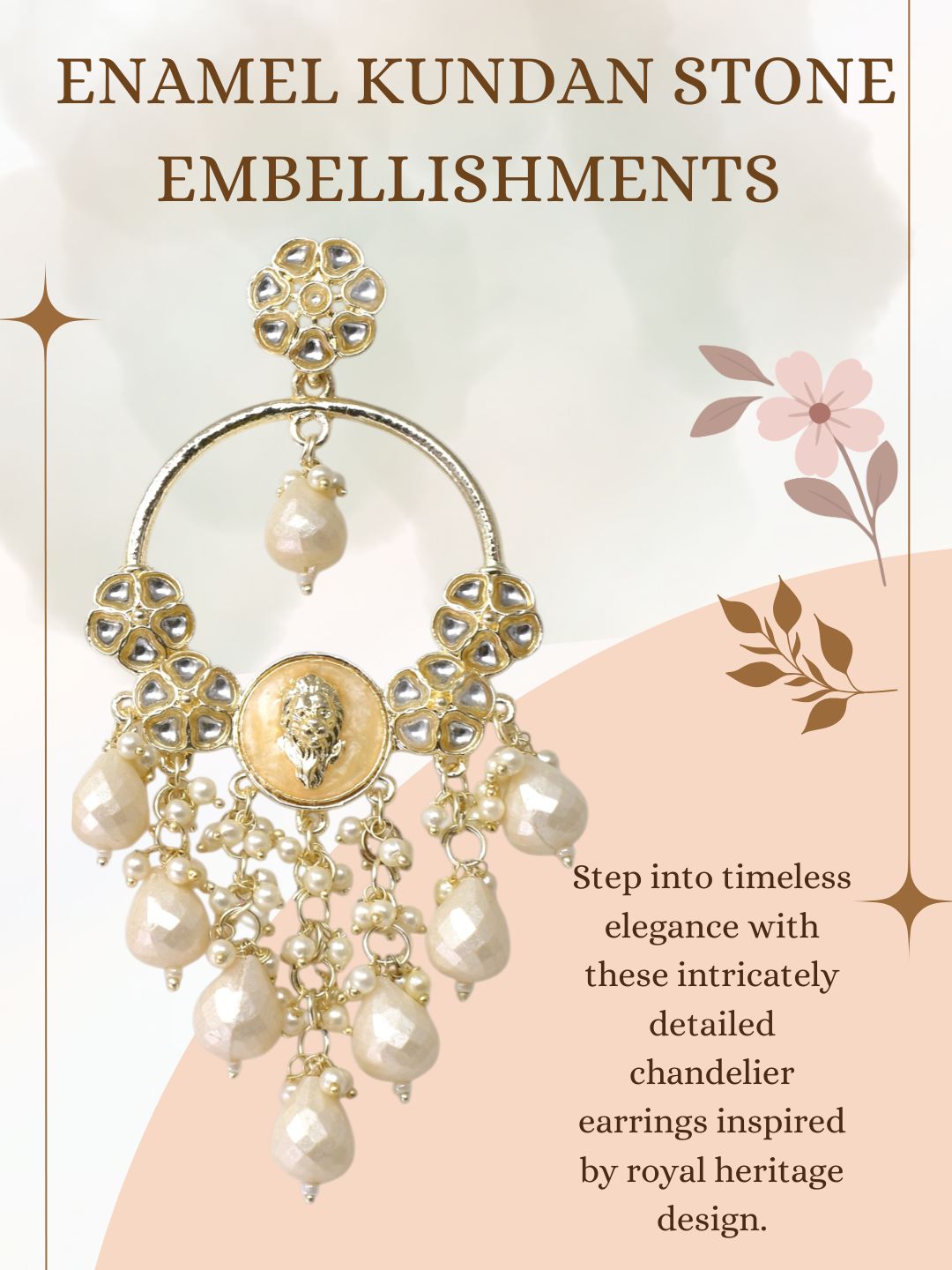 Gold Plated Traditional Kundan Drop Earrings for Women, Statement Chandbali Style Earrings with Stone Work and Beaded Dangling Drops, Festive Wedding Party Long Dangler Earrings-30