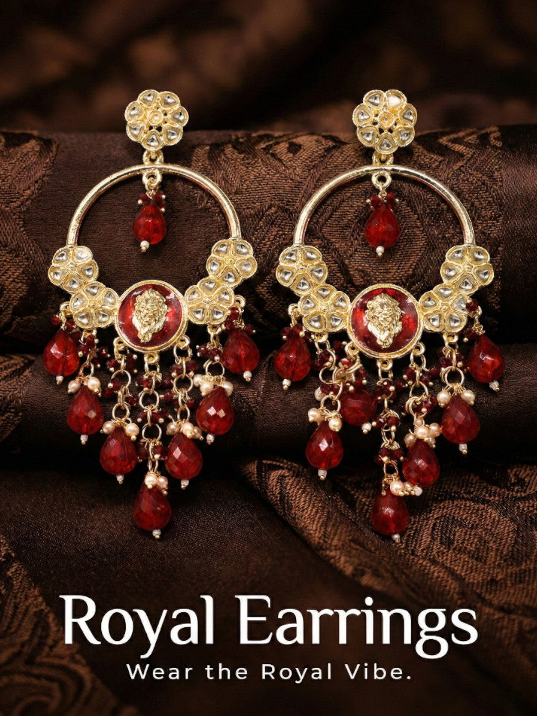 Gold Plated Traditional Kundan Drop Earrings for Women, Statement Chandbali Style Earrings with Stone Work and Beaded Dangling Drops, Festive Wedding Party Long Dangler Earrings-32