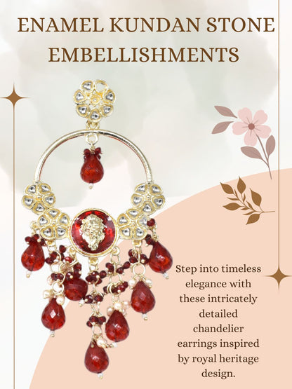 Gold Plated Traditional Kundan Drop Earrings for Women, Statement Chandbali Style Earrings with Stone Work and Beaded Dangling Drops, Festive Wedding Party Long Dangler Earrings-32
