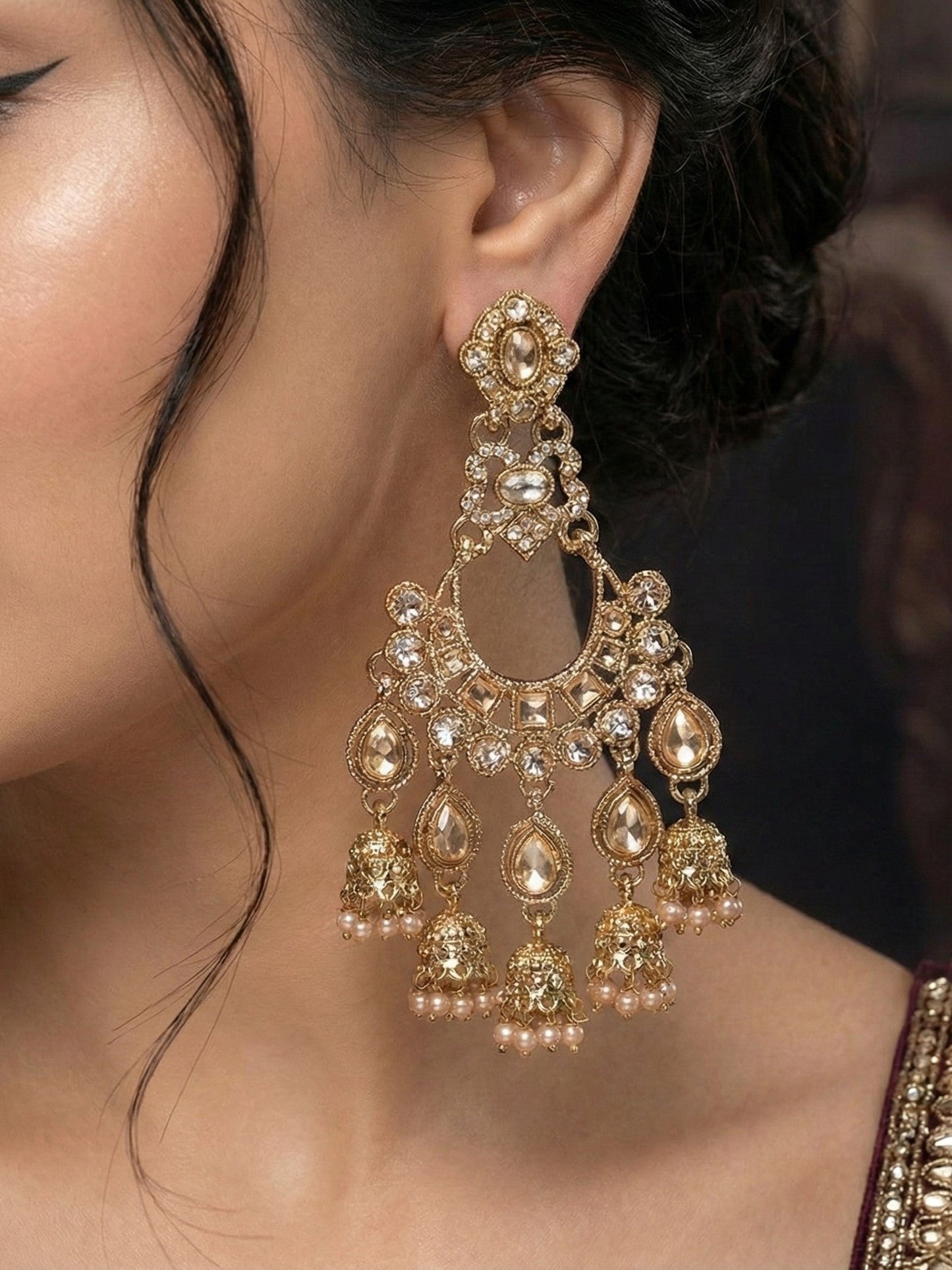 Partywear-earrings,chandeliar,partywear,Kashmiri earring-EAR-CFB-S01