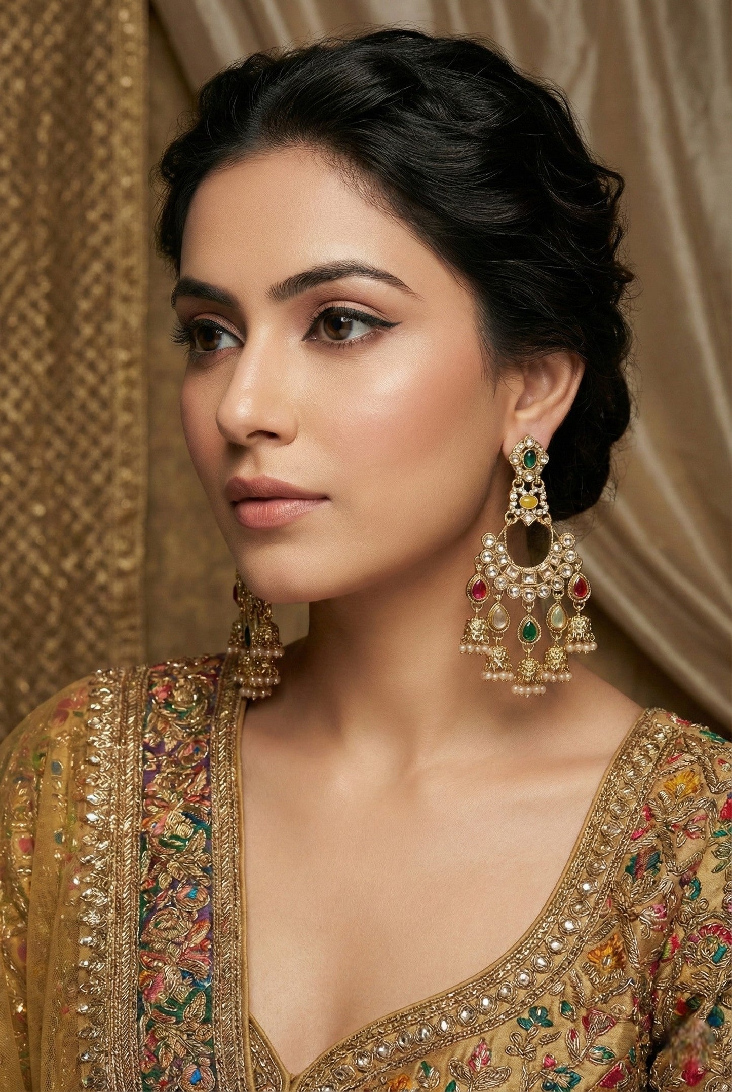 Partywear-earrings,chandeliar,partywear,Kashmiri earring-EAR-CFB-S01