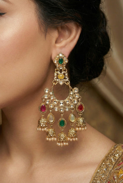 Partywear-earrings,chandeliar,partywear,Kashmiri earring-EAR-CFB-S01