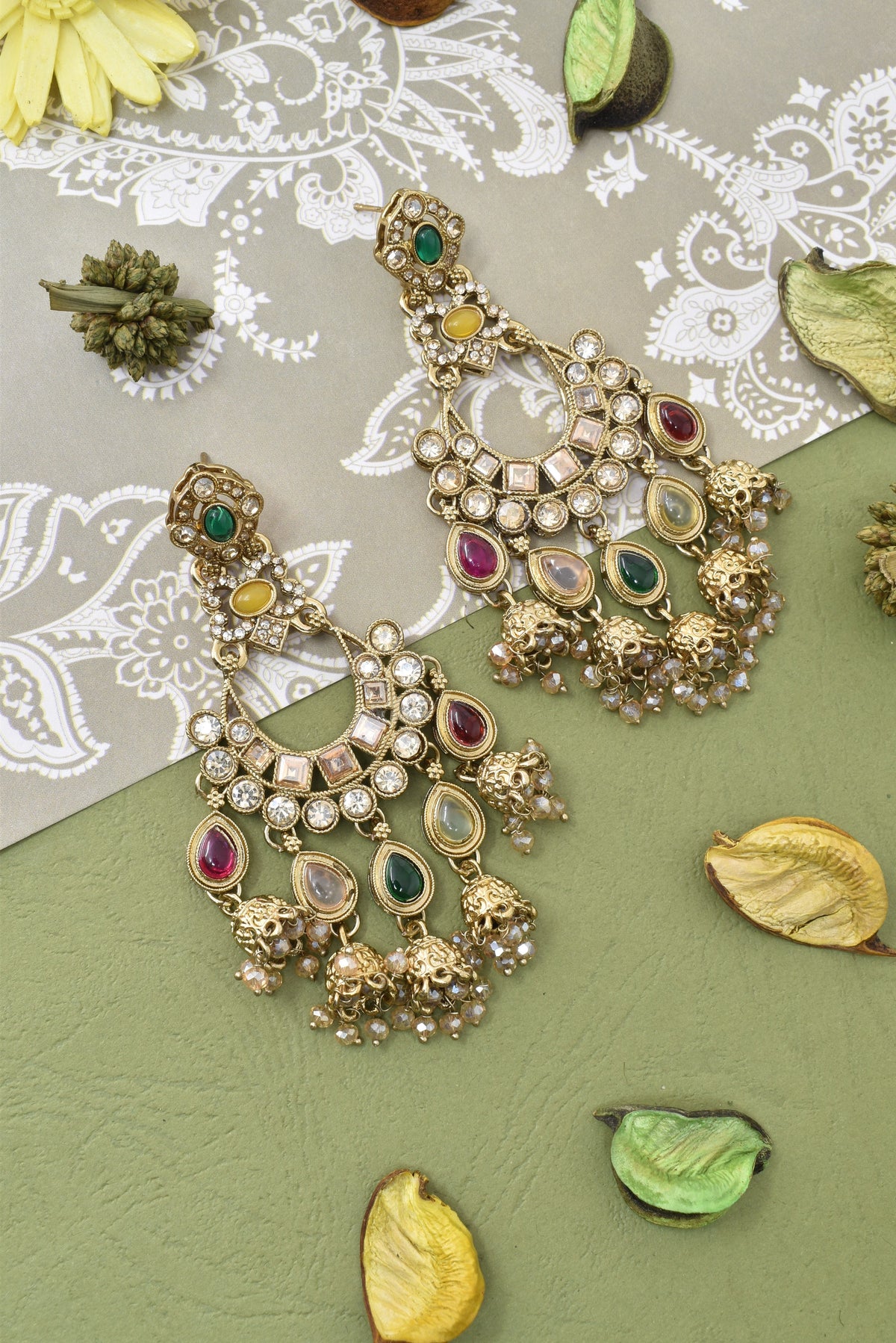 Partywear-earrings,chandeliar,partywear,Kashmiri earring-EAR-CFB-S01