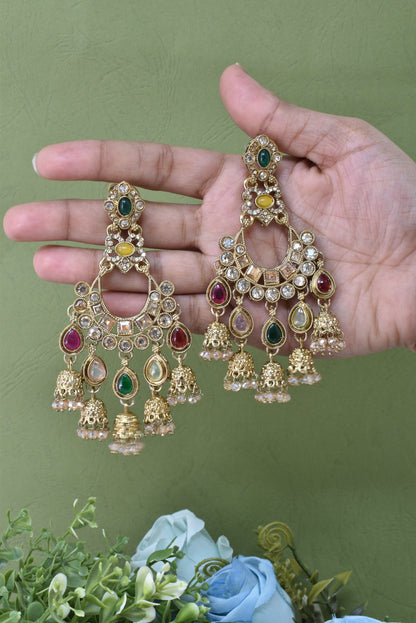 Partywear-earrings,chandeliar,partywear,Kashmiri earring-EAR-CFB-S01
