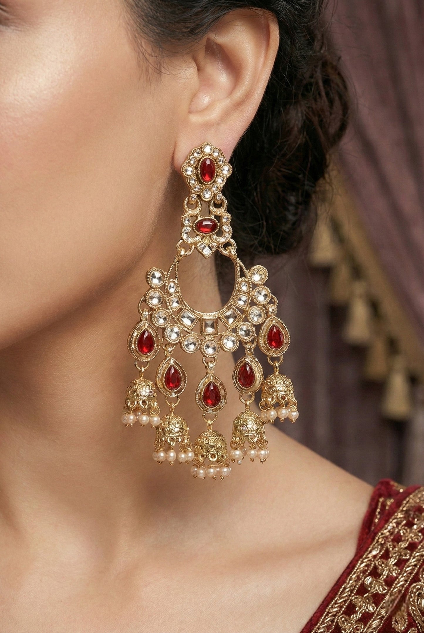 Partywear-earrings,chandeliar,partywear,Kashmiri earring-EAR-CFB-S01