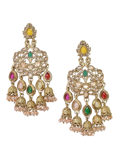Partywear-earrings,chandeliar,partywear,Kashmiri earring-EAR-CFB-S02-MLT