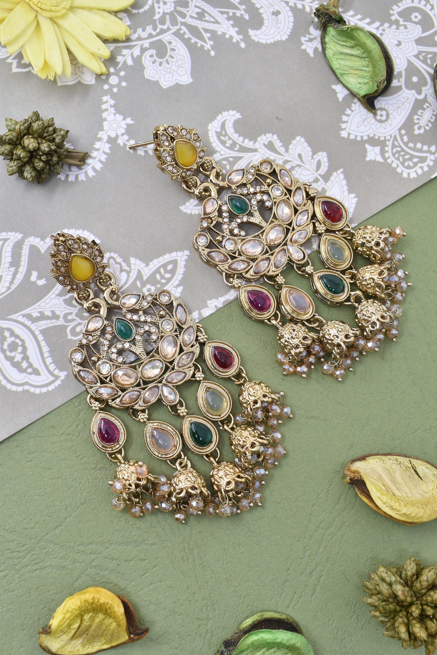 Partywear-earrings,chandeliar,partywear,Kashmiri earring-EAR-CFB-S02-MLT