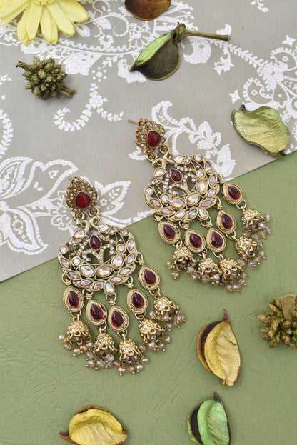 Partywear-earrings,chandeliar,partywear,Kashmiri earring-EAR-CFB-S02-MRN