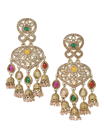 Partywear-earrings,chandeliar,partywear,Kashmiri earring-EAR-CFB-S03-MLT