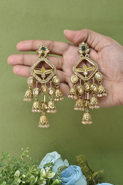 Partywear-earrings,chandeliar,partywear,Kashmiri earring-EAR-CFB-S07-MLT
